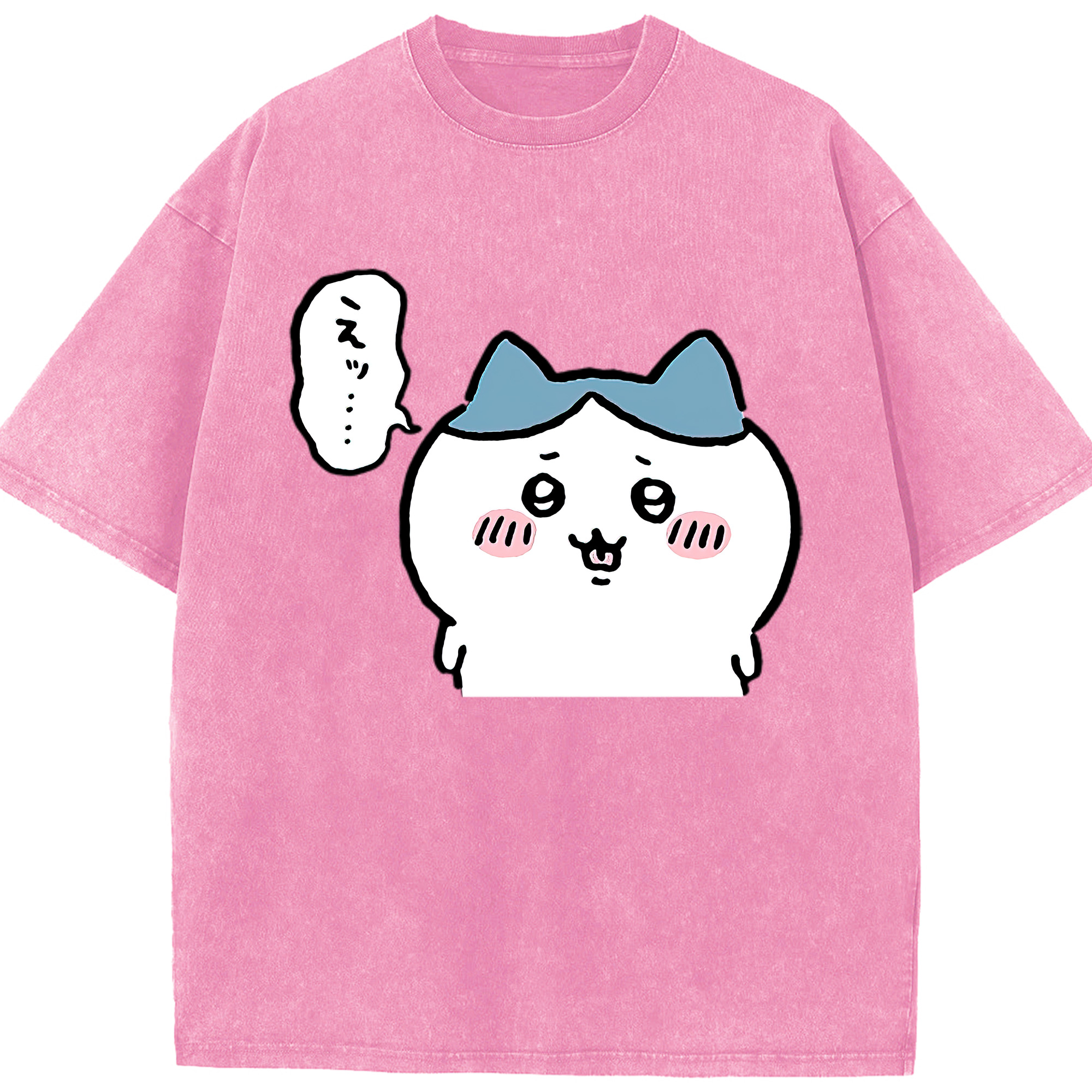 （画像用） ちいかわ ハチワレ Chii-kawa hachiware 綿100% ヴィンテージ風 半袖Tシャツ（フロントプリント）